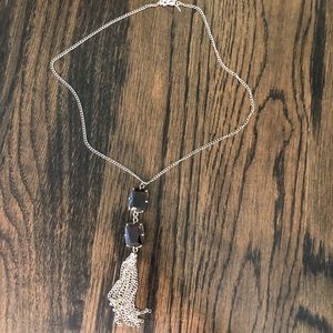 Stone/tassel necklace
